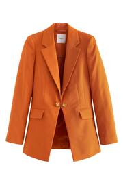 Orange Tailored Crepe Edge to Edge Fitted Blazer - Image 6 of 7