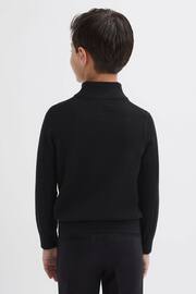 Reiss Black Blackhall Senior Slim Fit Merino Wool Zip Neck Jumper - Image 5 of 7