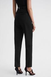 Reiss Black Alia Slim Fit Satin Stripe Suit Trousers - Image 5 of 5
