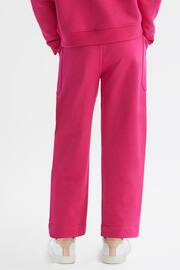 Reiss Bright Pink Mina Junior Drawstring Front Seam Joggers - Image 5 of 6