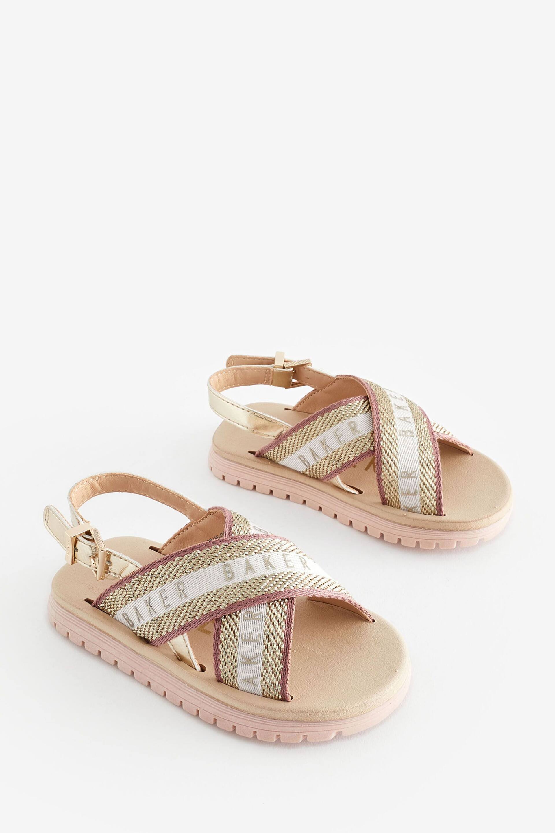 Baker by Ted Baker Girls Woven and Metallic Wedge Sandals - Image 1 of 6
