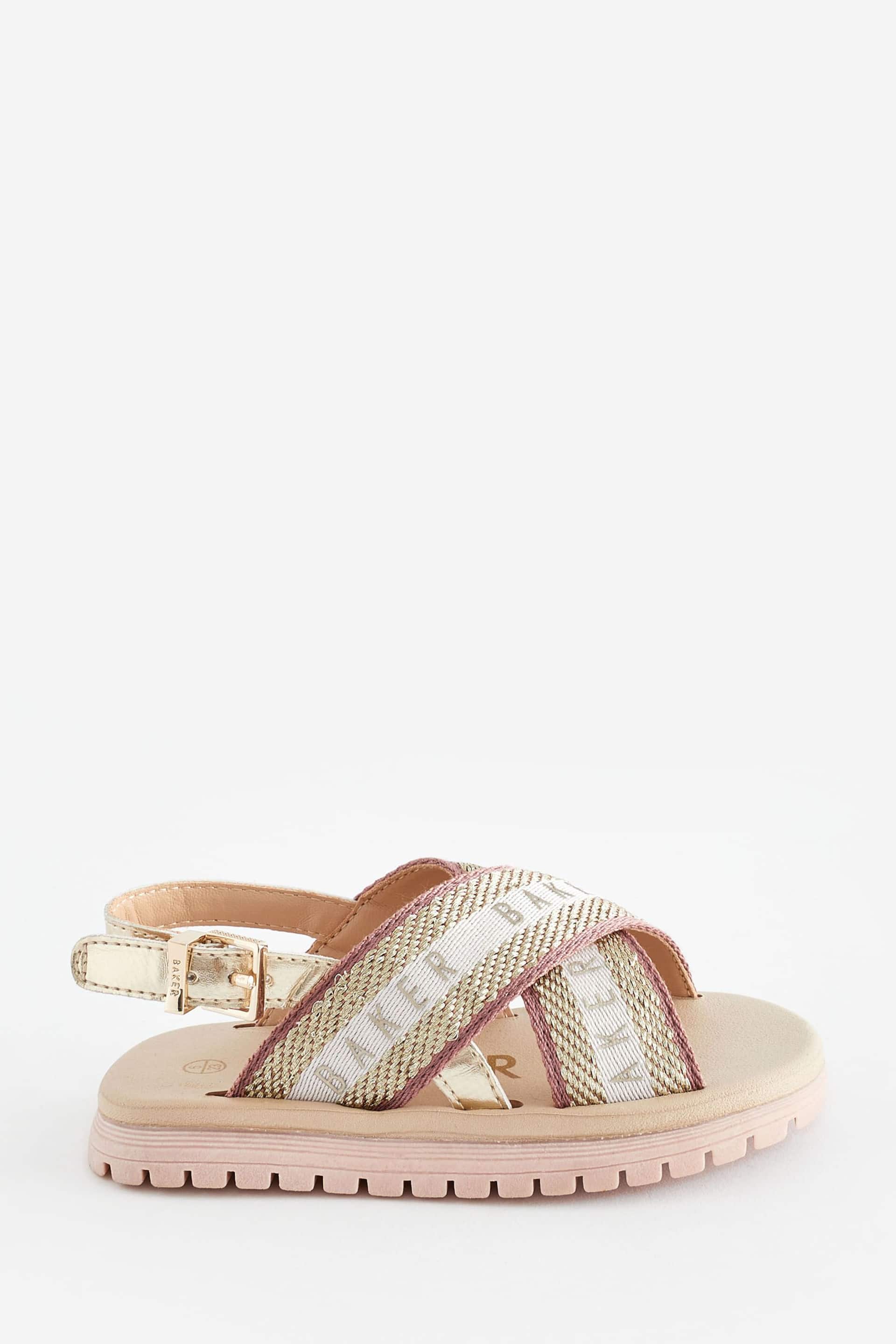 Baker by Ted Baker Girls Woven and Metallic Wedge Sandals - Image 2 of 6