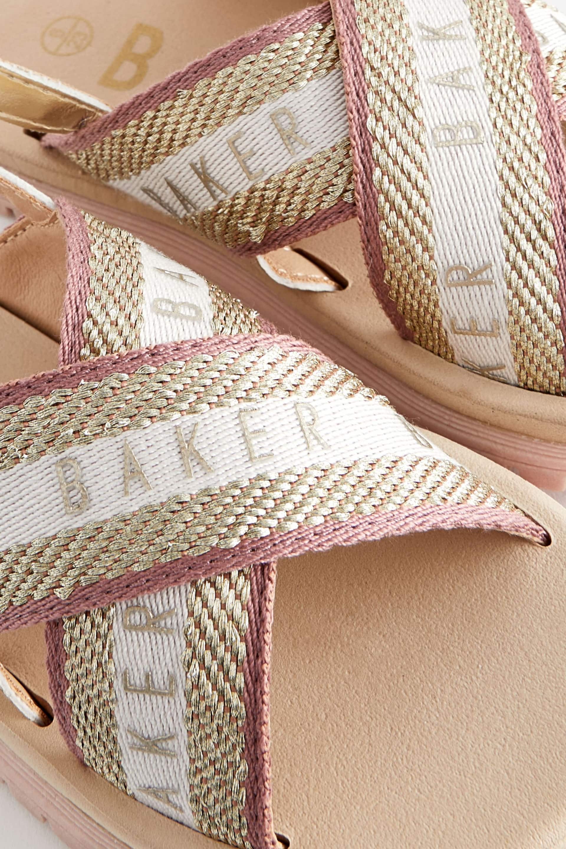 Baker by Ted Baker Girls Woven and Metallic Wedge Sandals - Image 6 of 6