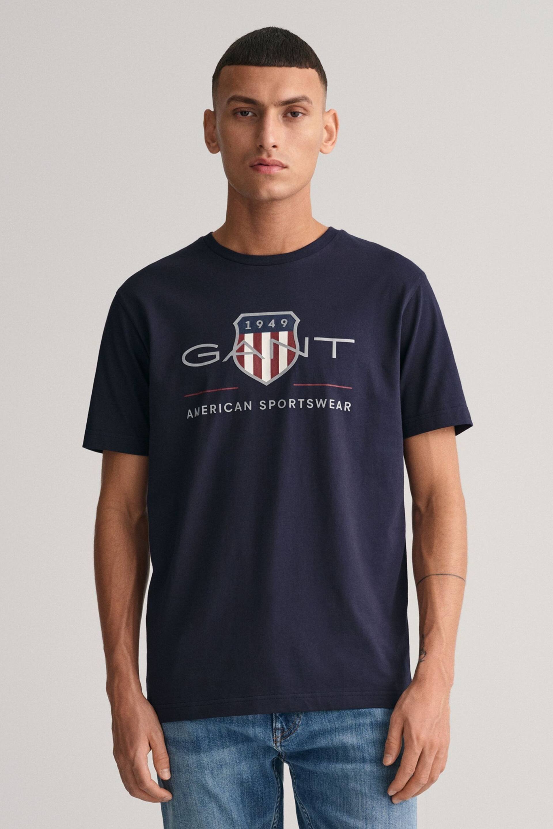 GANT Blue Archive Shield Logo T-Shirt - Image 1 of 5