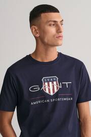 GANT Blue Archive Shield Logo T-Shirt - Image 4 of 5