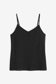 Black V-Neck Thin Strap Vest - Image 4 of 5