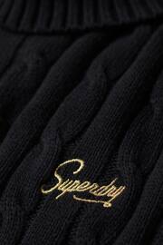 Superdry Black CABLE ROLL NECK KNITWEAR JUMPER - Image 5 of 5
