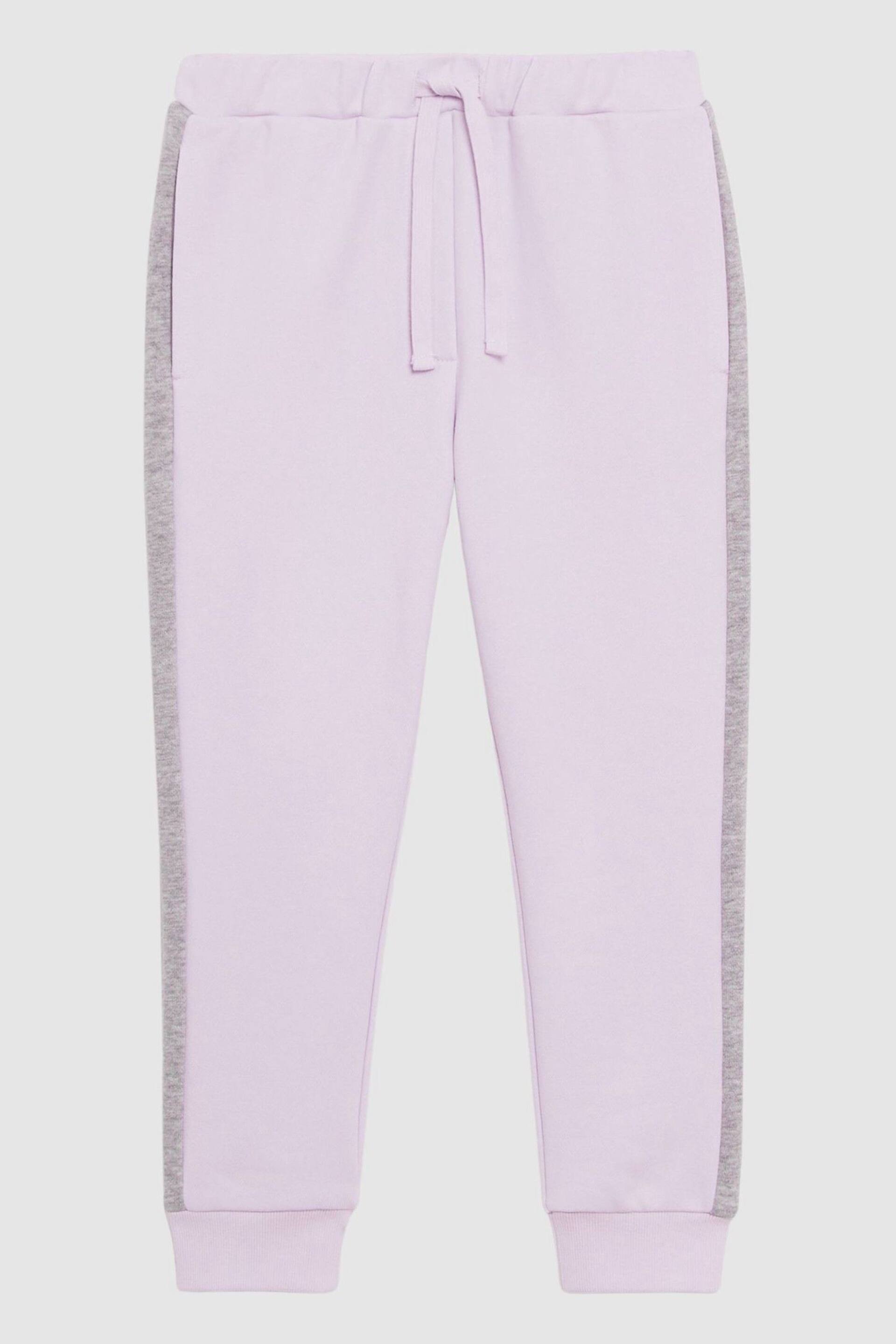 Reiss Lilac Mirror Junior Side Stripe Drawstring Joggers - Image 2 of 5