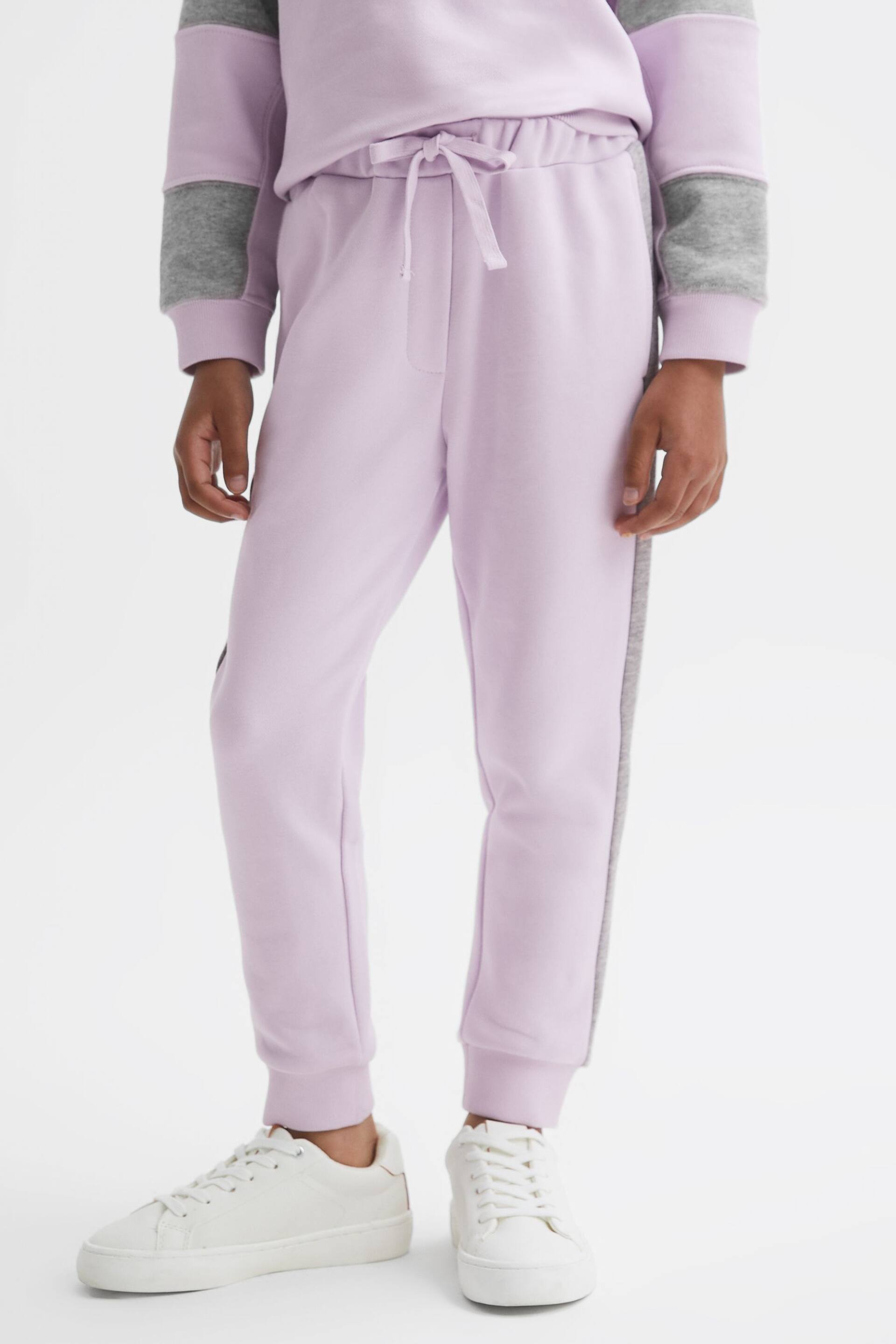 Reiss Lilac Mirror Junior Side Stripe Drawstring Joggers - Image 3 of 5