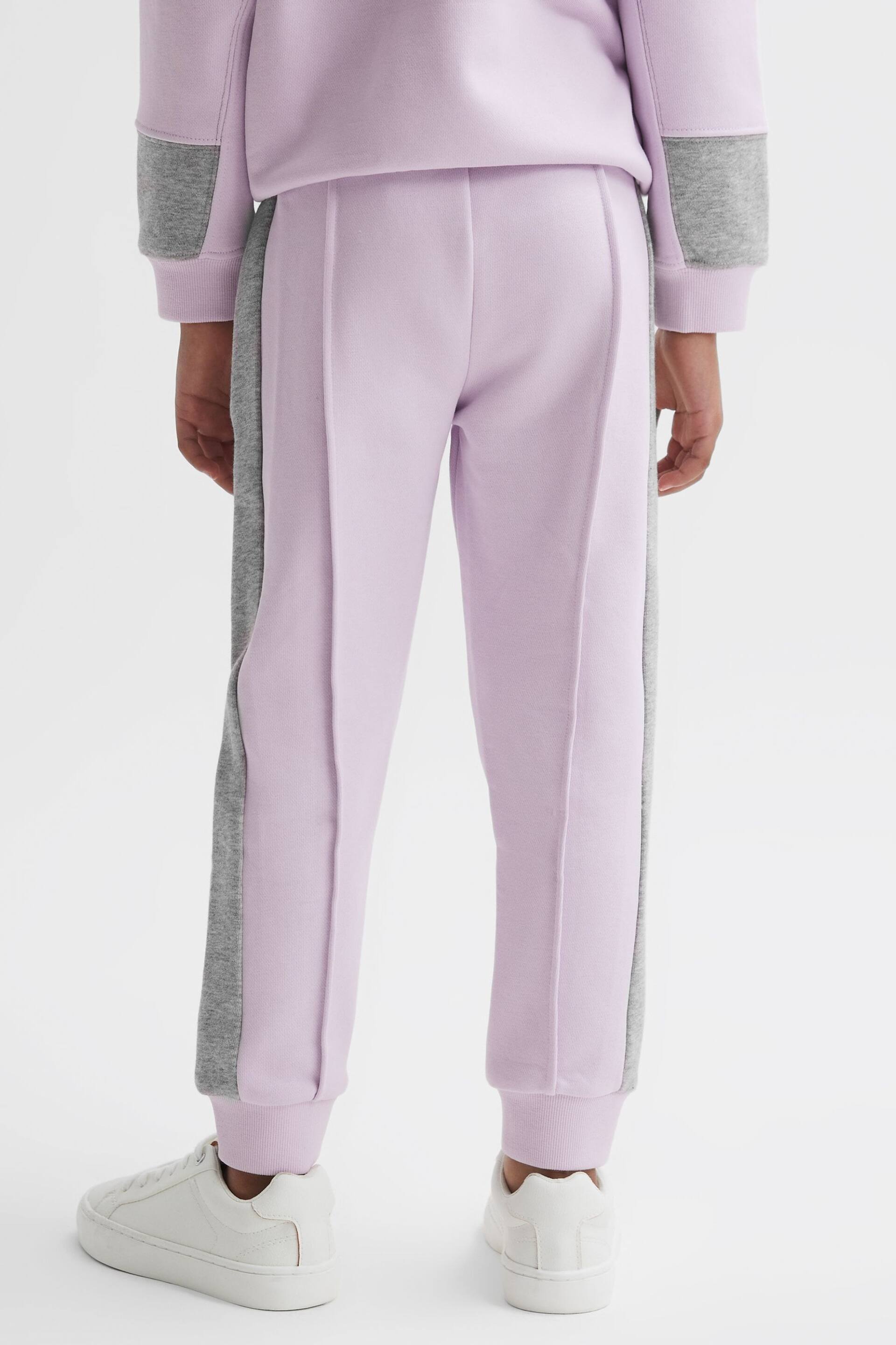 Reiss Lilac Mirror Junior Side Stripe Drawstring Joggers - Image 4 of 5