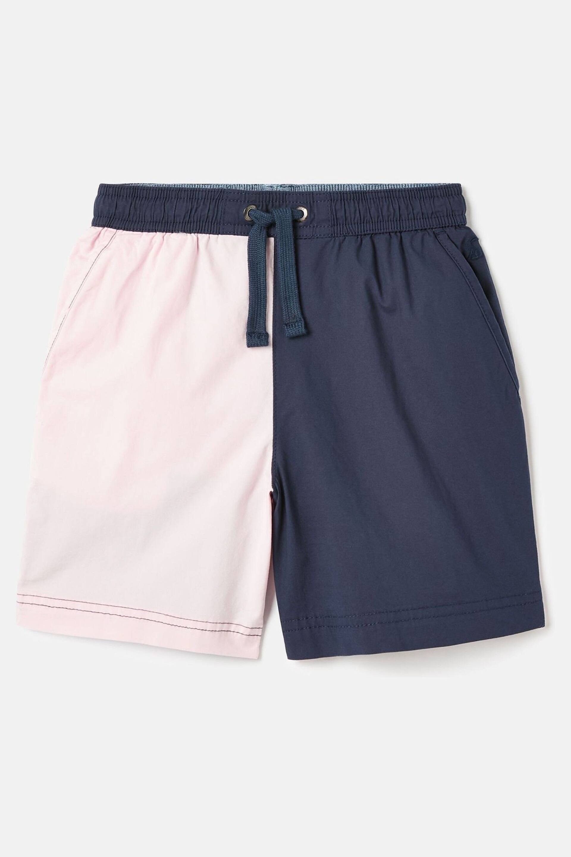 Joules Quayside Navy & Pink Elastic Waist Chino Shorts - Image 1 of 5