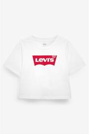 Levi's® White High Rise Cropped Batwing Logo T-Shirt - Image 4 of 5