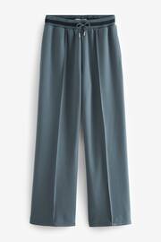 Blue Slinky Wide Leg Co-ord Side Stripe Track Trousers - Image 6 of 7