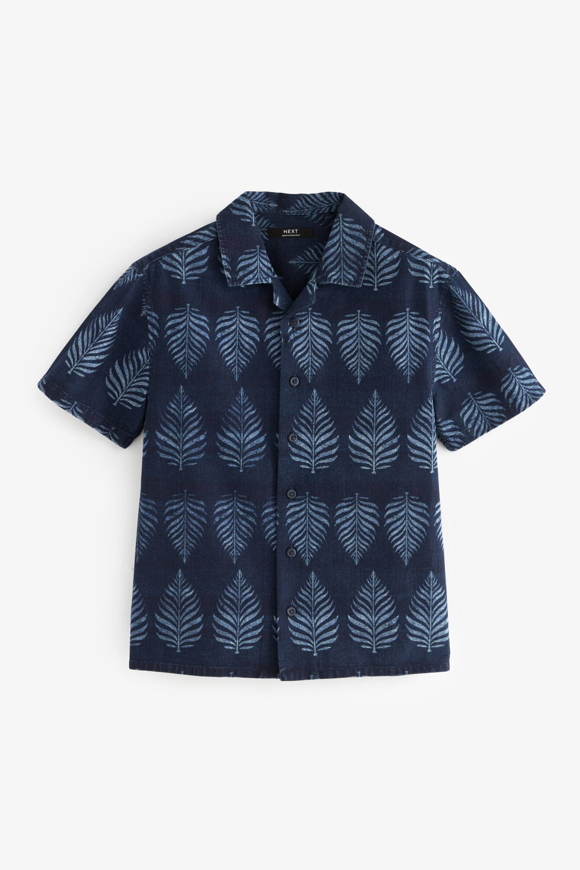 Indigo Blue Short Sleeve Printed Shirt (3-16yrs) - Image 1 of 3