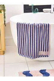 Blue/Yellow Reversible Stripe 100% Cotton Towel - Image 6 of 7