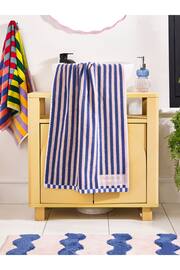 Blue/Yellow Reversible Stripe 100% Cotton Towel - Image 7 of 7