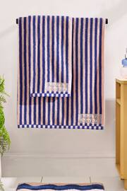 Blue/Yellow Reversible Stripe 100% Cotton Towel - Image 3 of 7