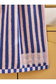 Blue/Yellow Reversible Stripe 100% Cotton Towel - Image 5 of 7