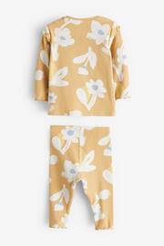 Ochre Yellow Floral Baby Top And Leggings Set - Image 5 of 10