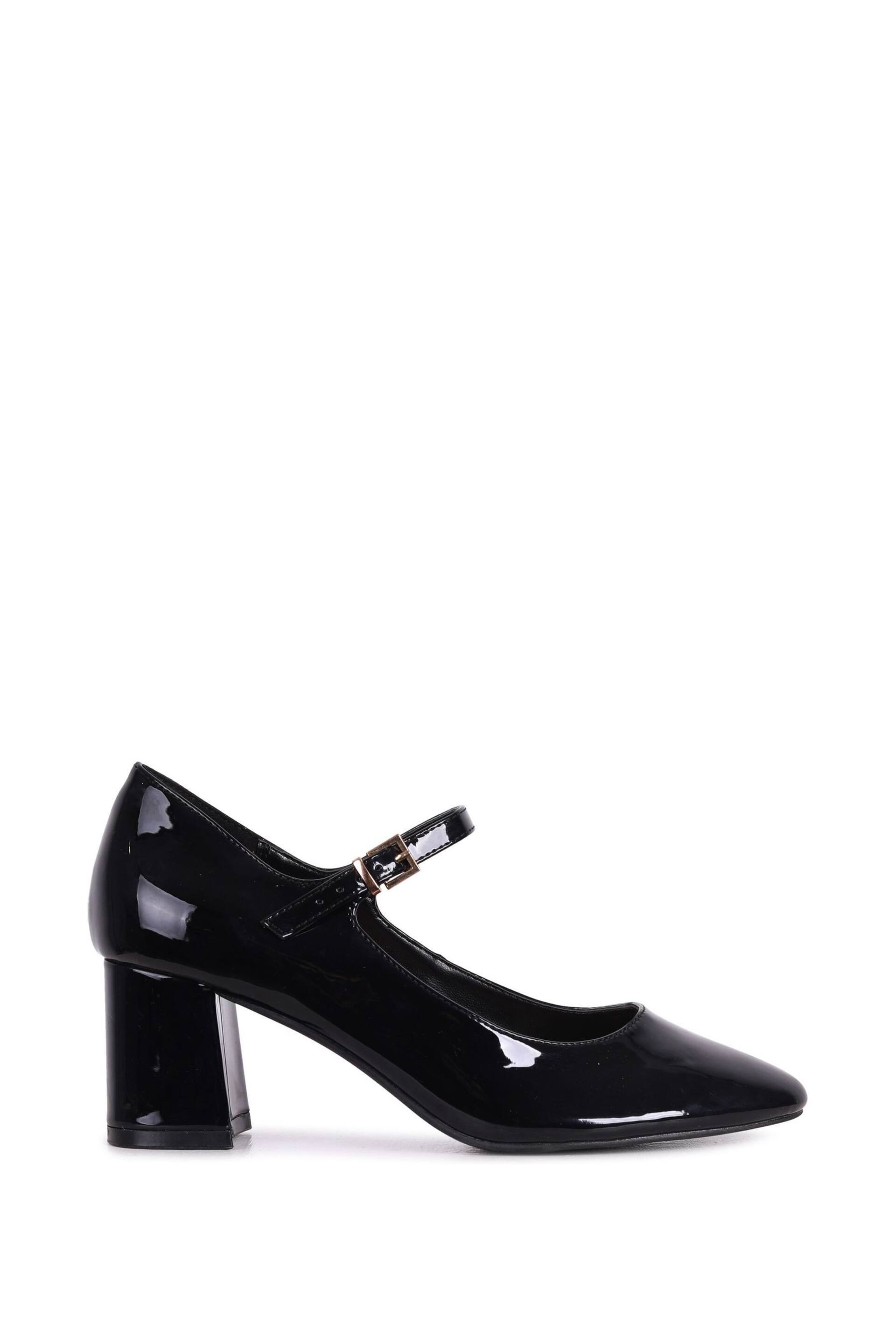 Linzi Black Patent Madeline Court Heel with Block Heels - Image 2 of 4