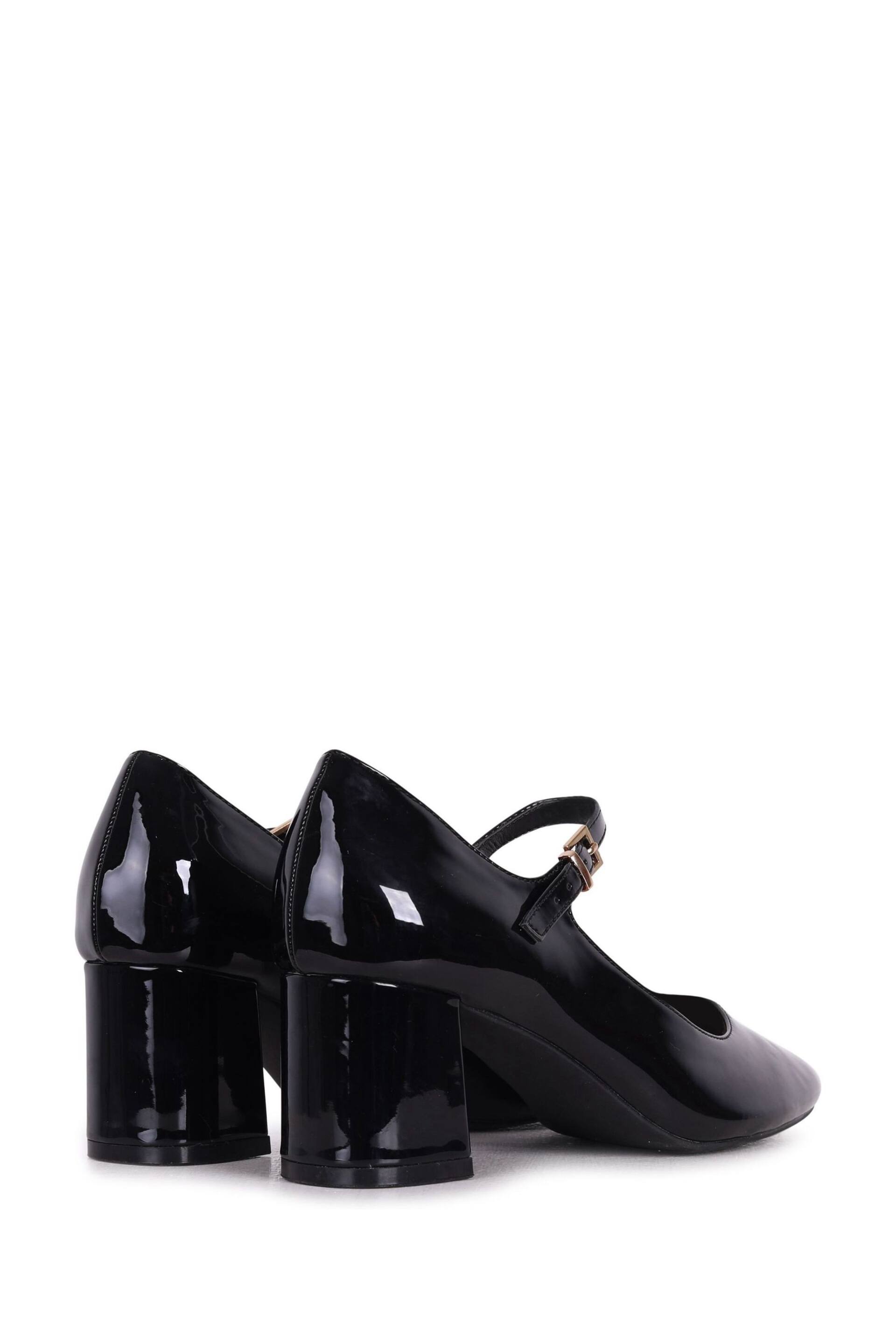 Linzi Black Patent Madeline Court Heel with Block Heels - Image 4 of 4