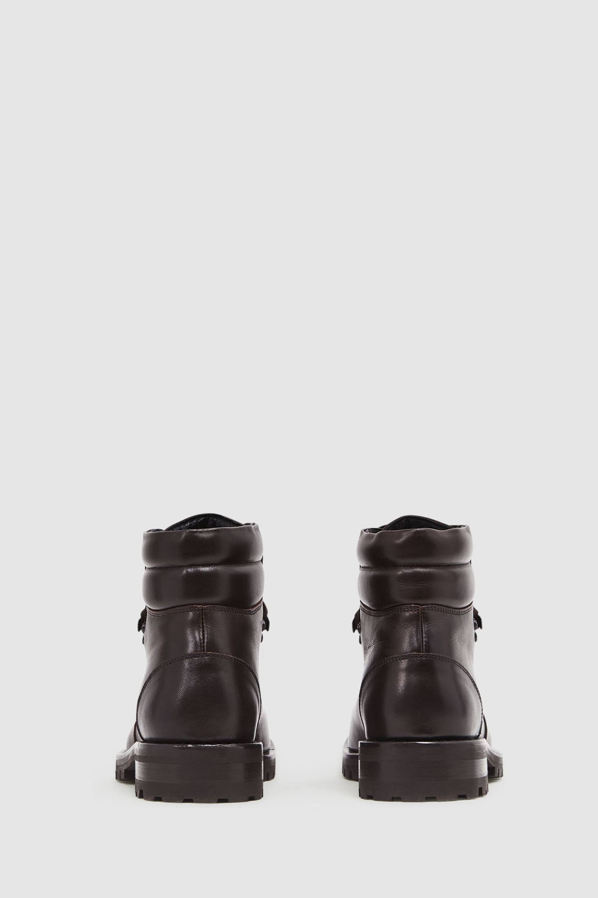 Reiss Dark Brown Amwell Leather Hiking Boots - Image 6 of 8