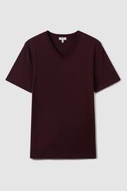 Reiss Bordeaux Dayton Cotton V-Neck T-Shirt - Image 2 of 6