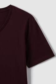Reiss Bordeaux Dayton Cotton V-Neck T-Shirt - Image 5 of 6