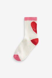 Pink/White Regular Length Cotton Rich Cushioned Sole Ankle Socks 3 Pack - Image 2 of 4