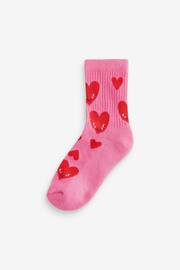 Pink/White Regular Length Cotton Rich Cushioned Sole Ankle Socks 3 Pack - Image 3 of 4