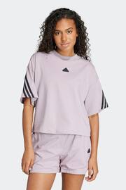 adidas Purple Sportswear Future Icons 3-Stripes T-Shirt - Image 1 of 7