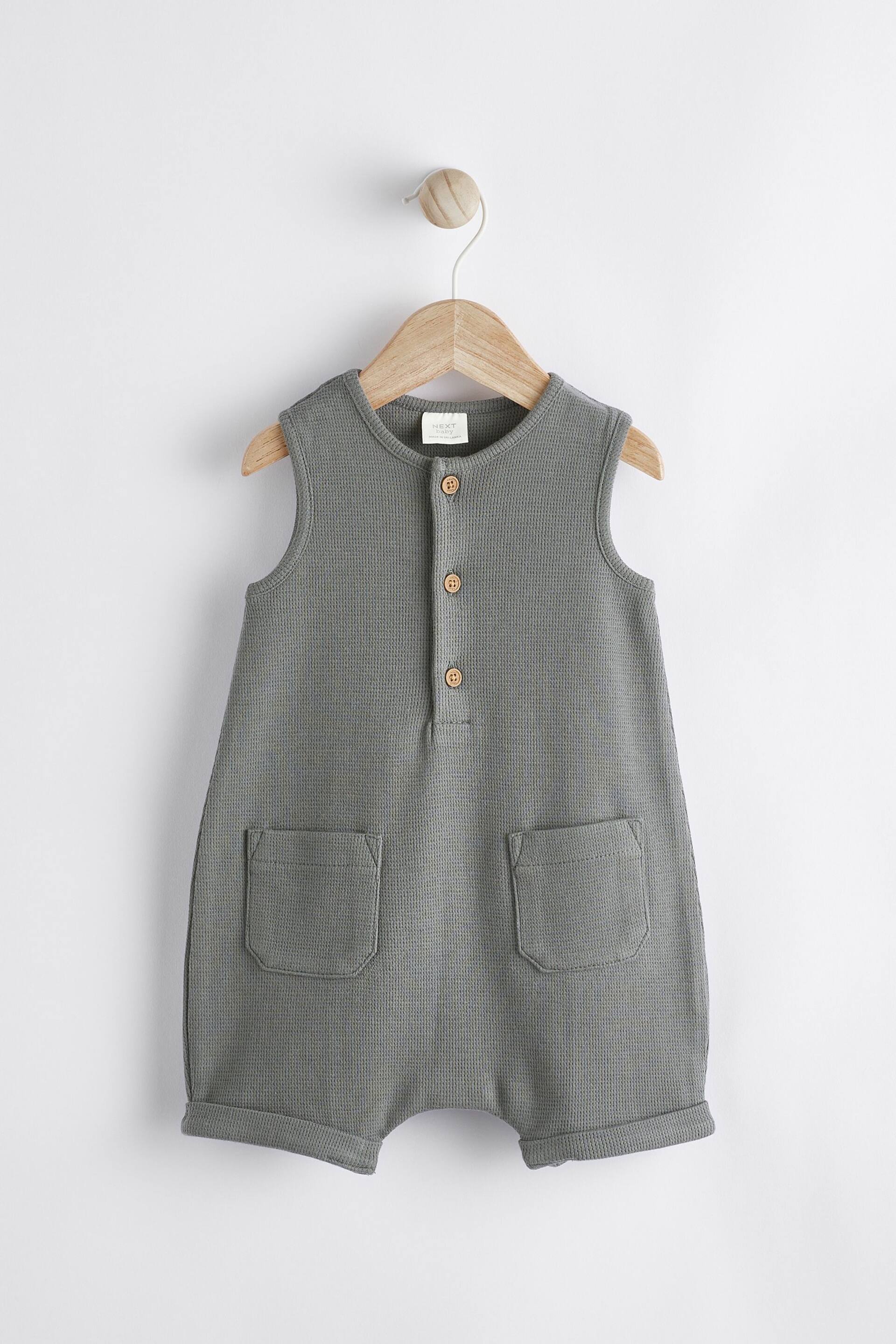 Charcoal Grey Baby Textured Jersey Romper (0mths-2yrs) - Image 1 of 7