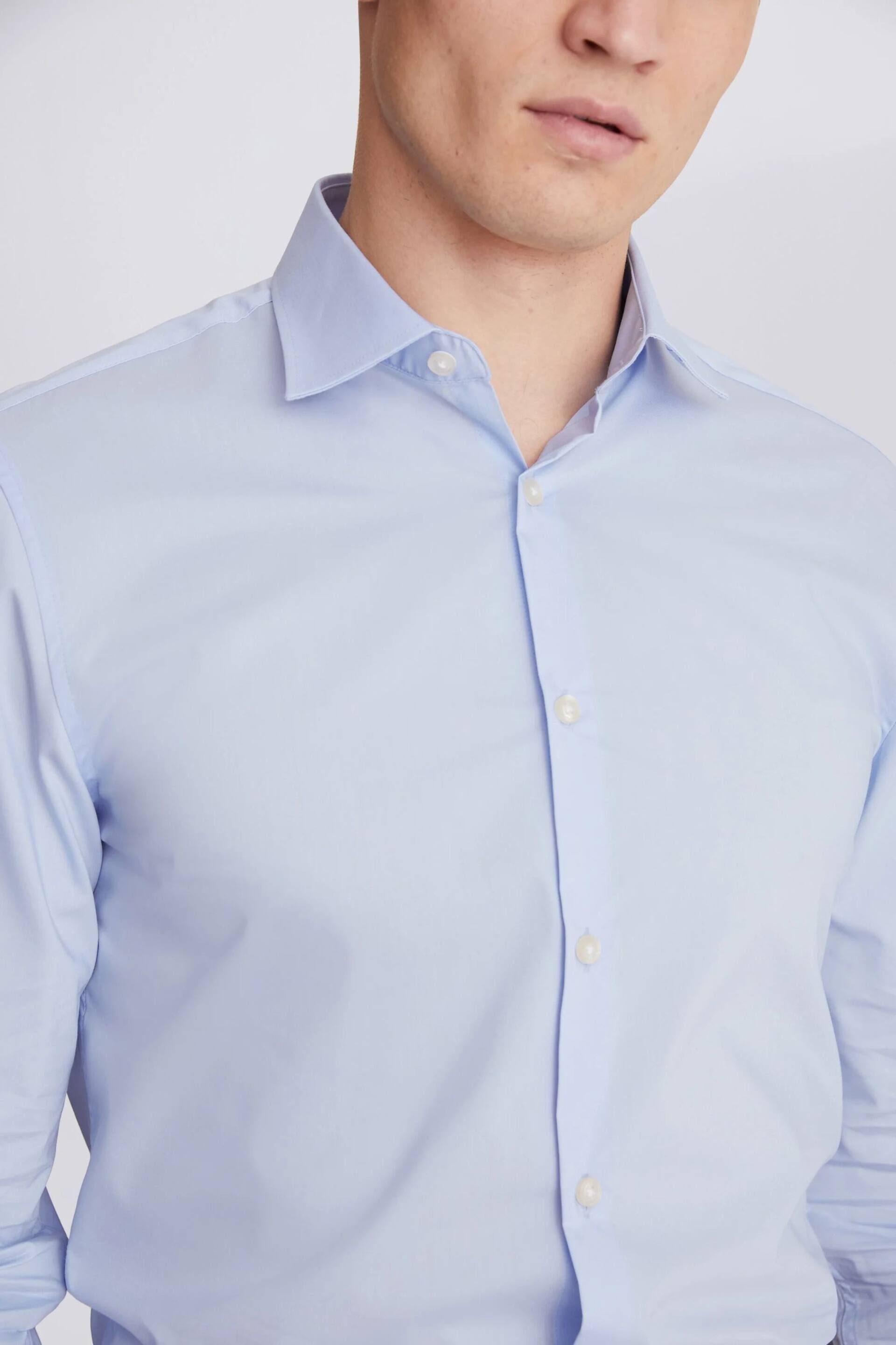 MOSS Light Blue Slim Stretch Shirt - Image 2 of 4
