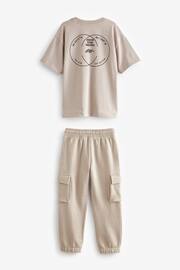 Neutral Cargo Joggers And T-Shirt Set (3-16yrs) - Image 2 of 4