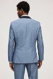 Light Blue Slim Fit Trimmed Suit Jacket - Image 3 of 11