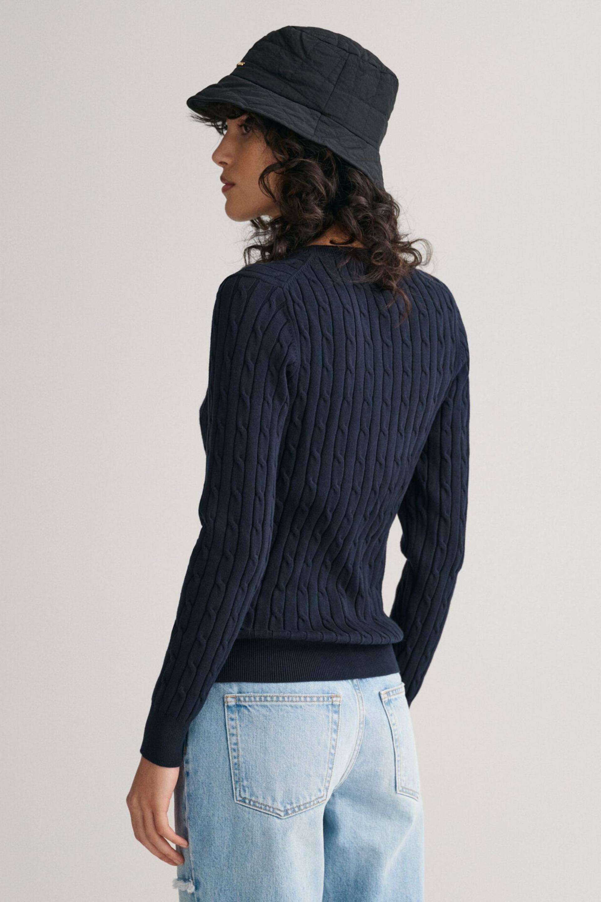 GANT Stretch Cotton Cable Knit Jumper - Image 3 of 6