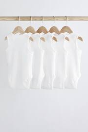 White 5 Pack Baby Vest Bodysuits - Image 2 of 5