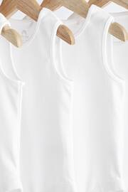 White 5 Pack Baby Vest Bodysuits - Image 3 of 5