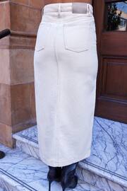 Ecru White Premium Denim Maxi Skirt - Image 2 of 9