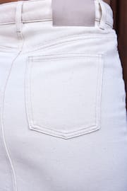 Ecru White Premium Denim Maxi Skirt - Image 4 of 9