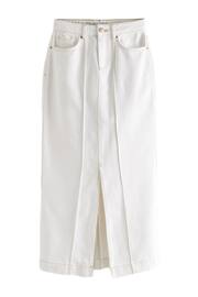 Ecru White Premium Denim Maxi Skirt - Image 5 of 9