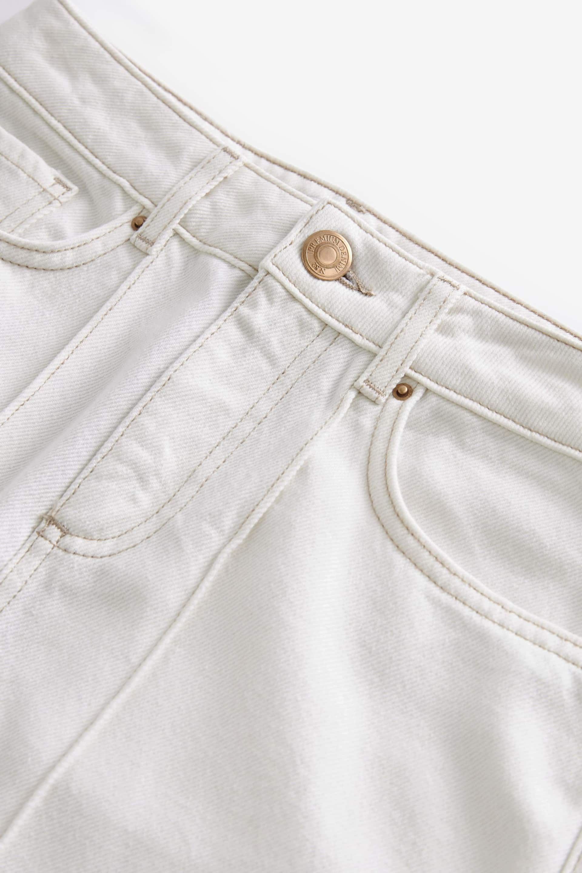 Ecru White Premium Denim Maxi Skirt - Image 6 of 9