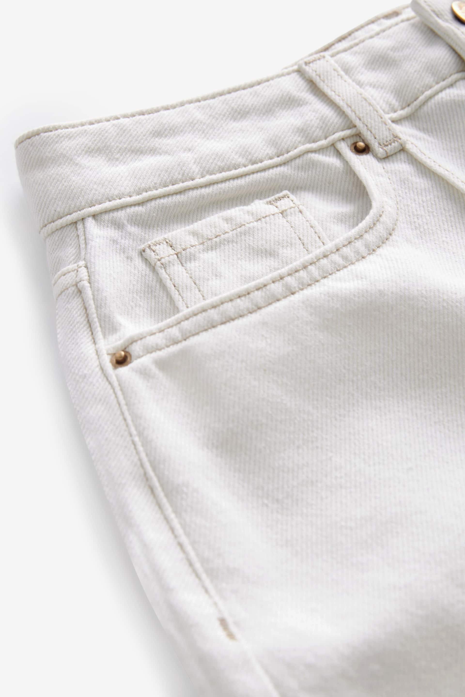 Ecru White Premium Denim Maxi Skirt - Image 7 of 9
