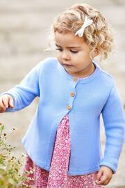 JoJo Maman Bébé Blue Classic Cotton Cardigan - Image 1 of 3