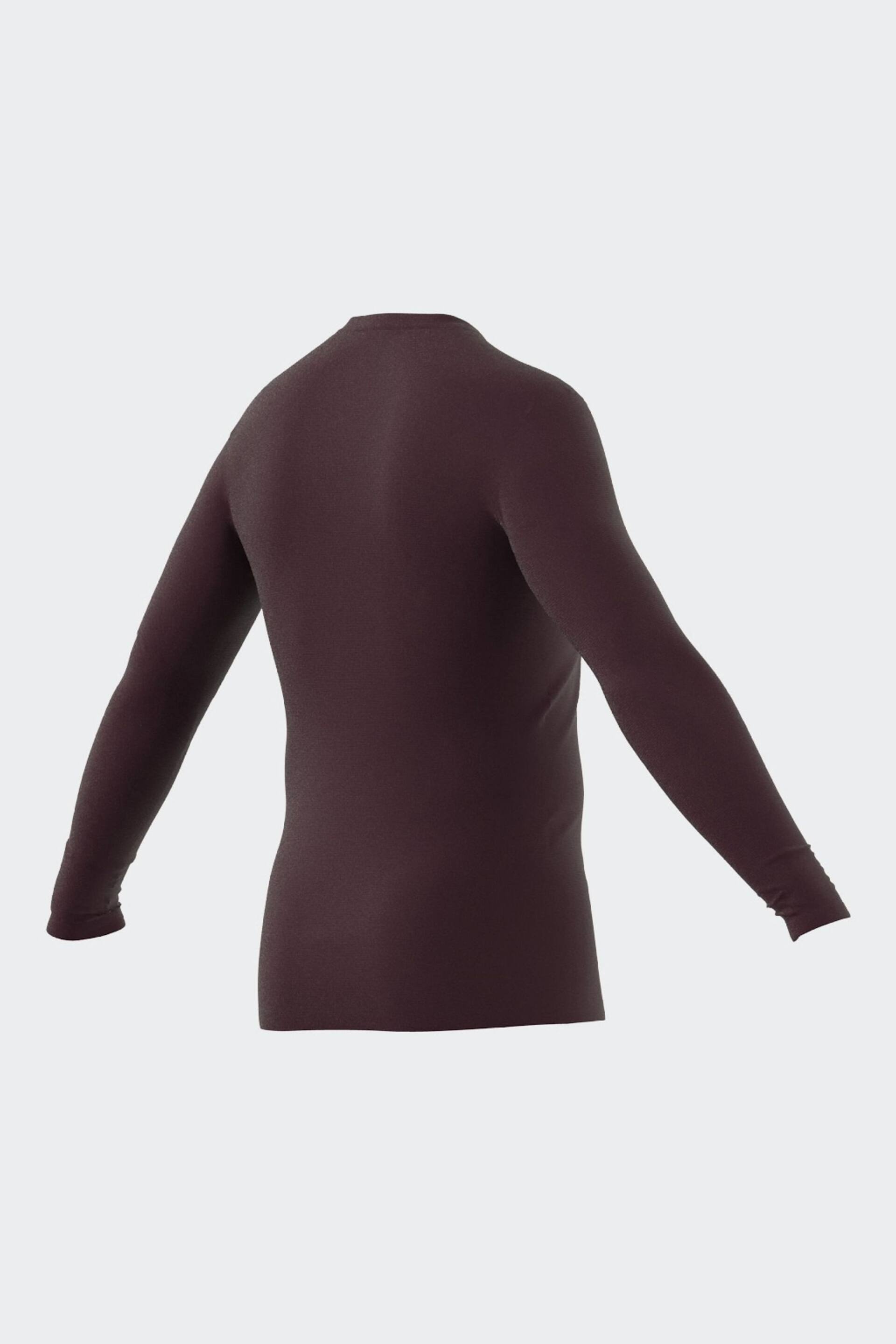 adidas Burgundy Teamwear Base Layer Long Sleeve Top - Image 4 of 4