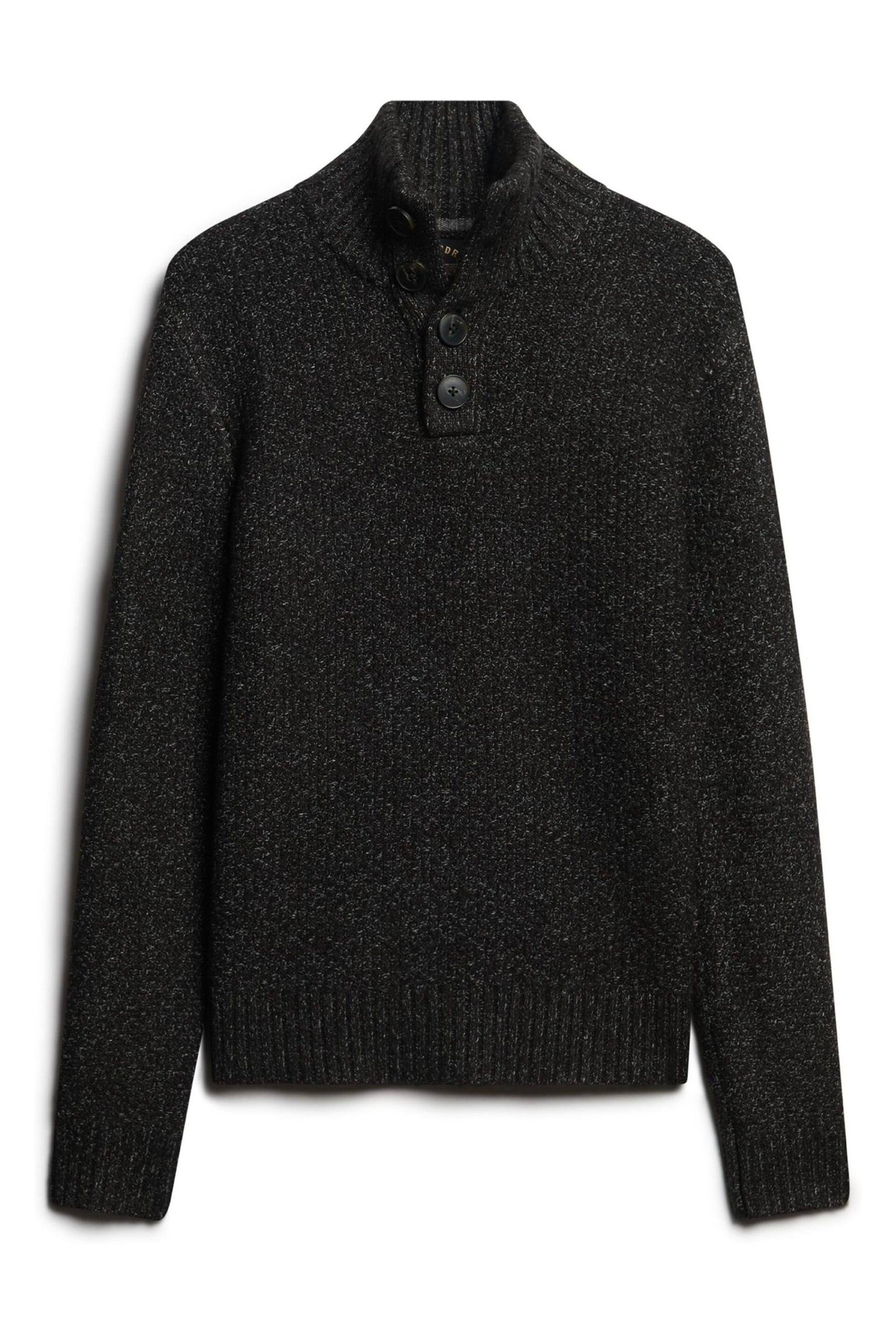 Superdry Black Chunky Button High Neck Jumper - Image 4 of 6