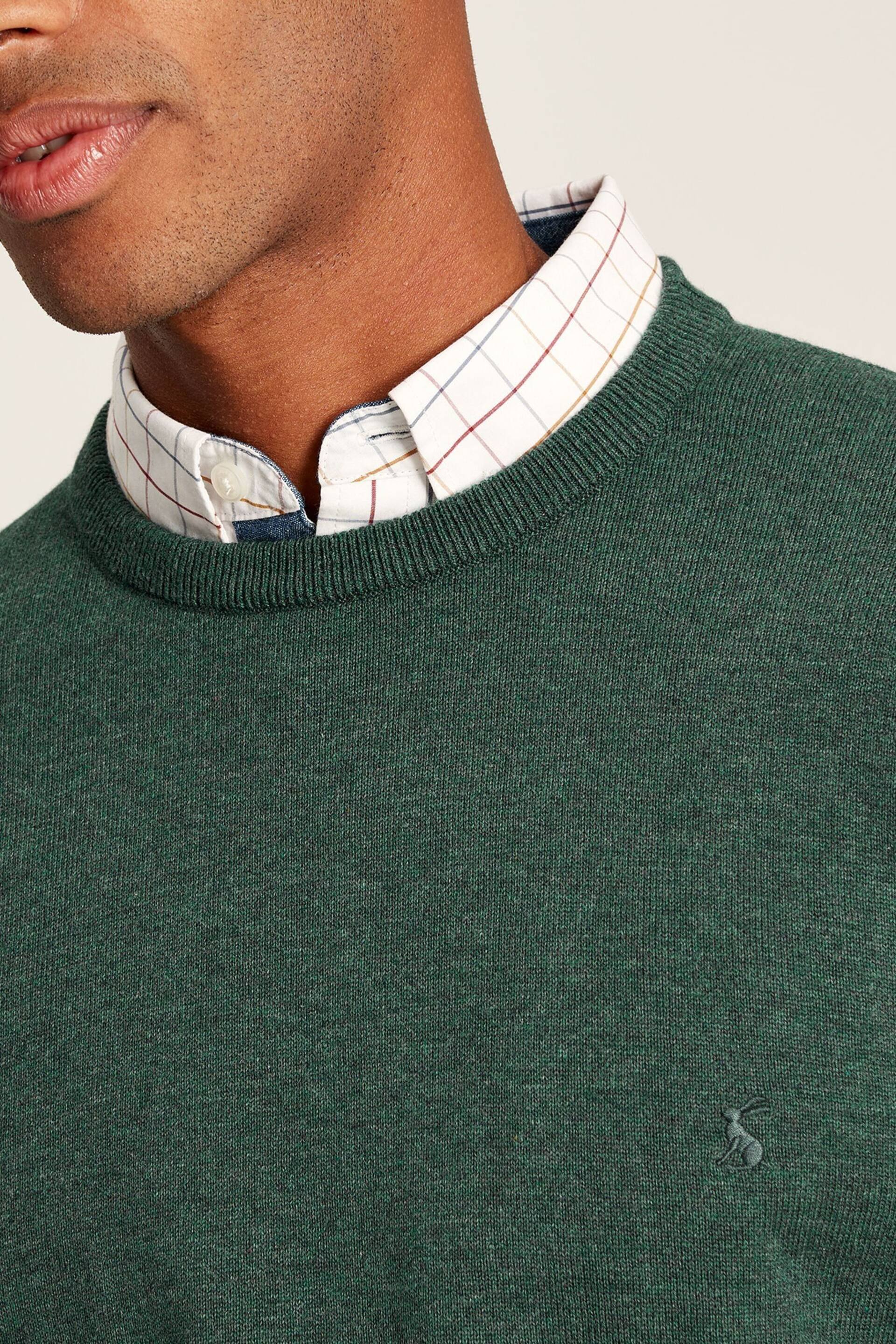 Joules Jarvis Green Cotton Crew Neck Jumper - Image 5 of 6
