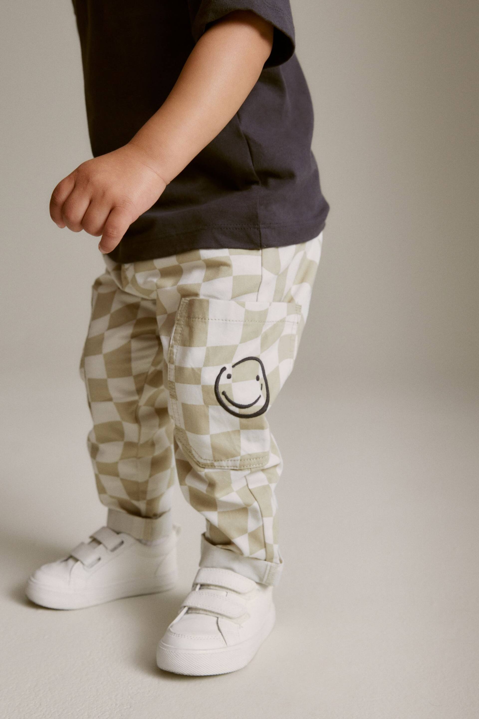 Neutral Check Side Pocket Pull-On Trousers (3mths-7yrs) - Image 4 of 6