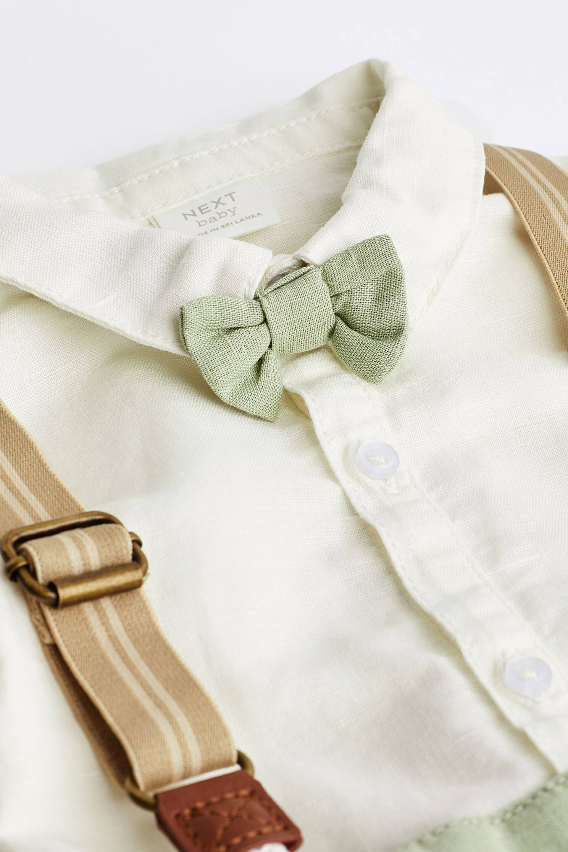 Sage Green Baby Shirt, Trousers and Braces 3 Piece Set (0mths-2yrs) - Image 8 of 13