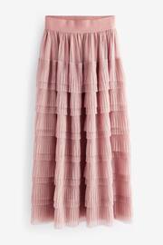 Pink Mesh Tulle Midi Skirt - Image 5 of 6